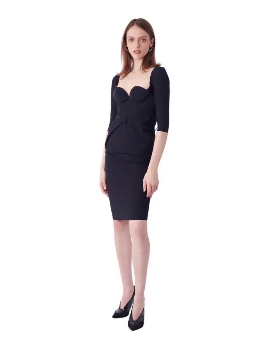 Agent Provocateur Black Structured Off-Shoulder Midi Dress size 4 fitted - Picture 14 of 14